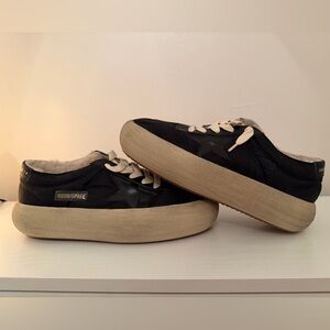 Golden Goose Spacestar Black and Cream Sneakers